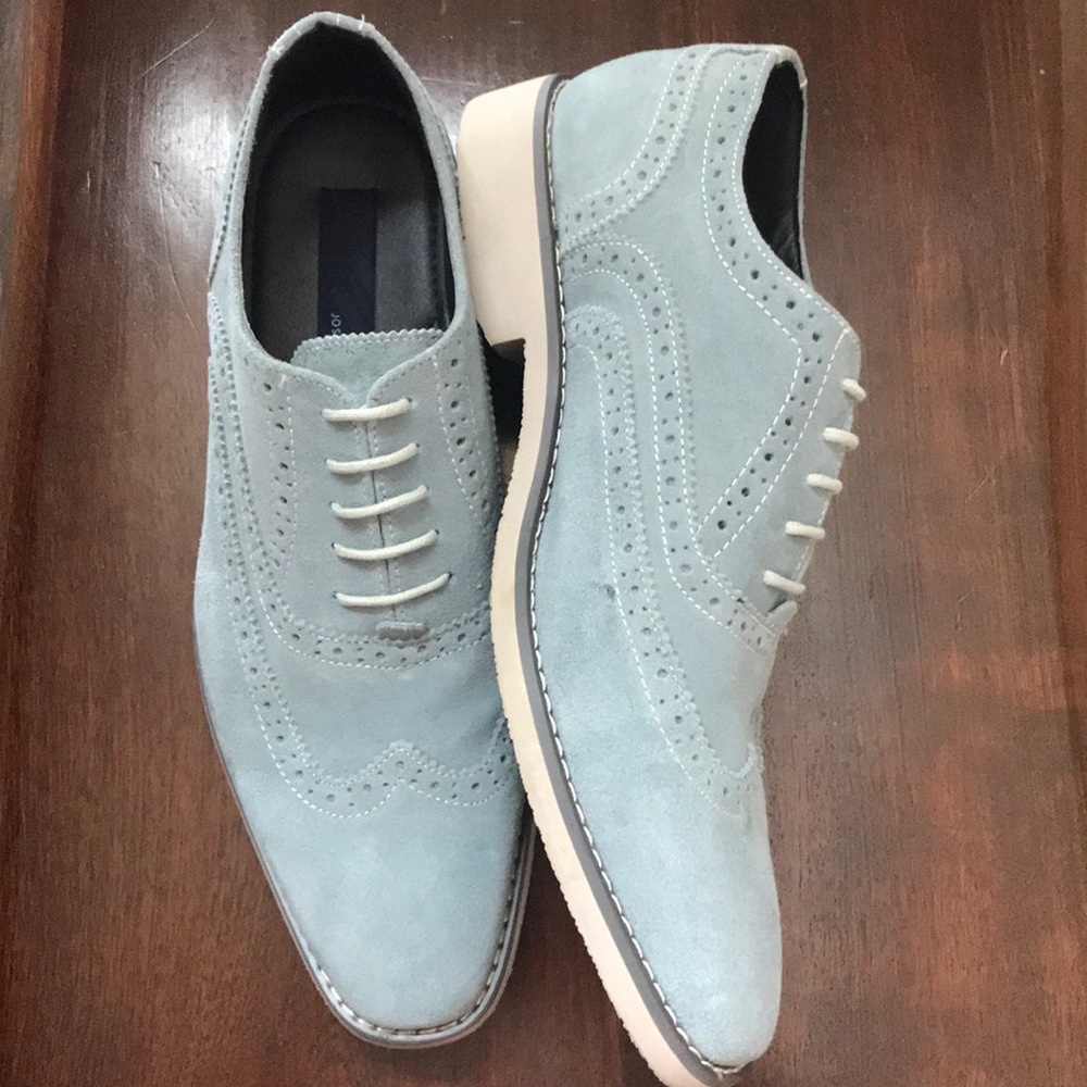Joseph Abboud Kelvin Light Blue Suede Dress Shoes